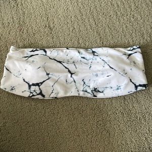 Shein marble strapless bathing suit top